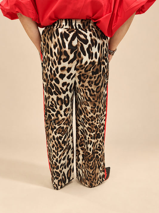 Pantalón Recto Estampado Leopardo