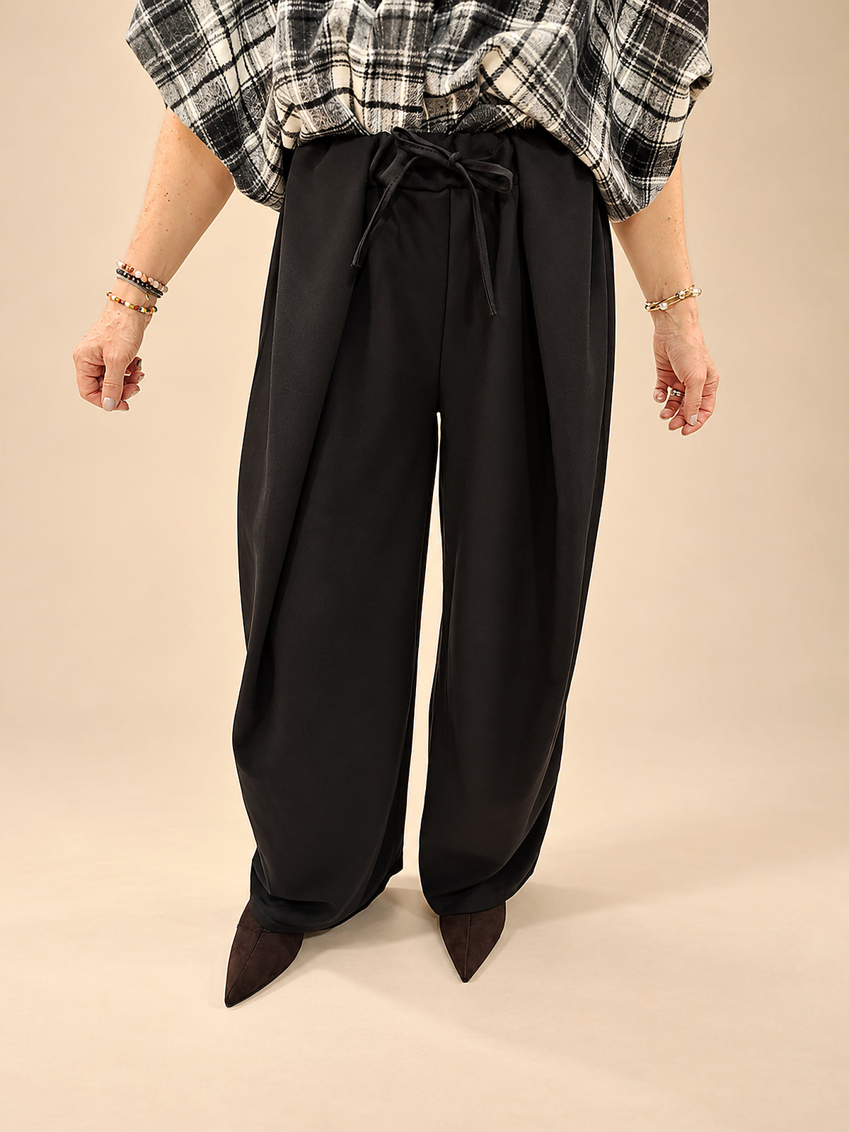 Pantalón Palazzo con Lazada y Pinzas