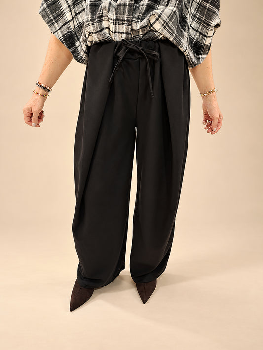 Pantalón Palazzo con Lazada y Pinzas
