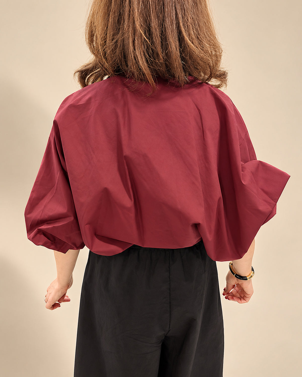 Blusa Globo de Cuello Camisero