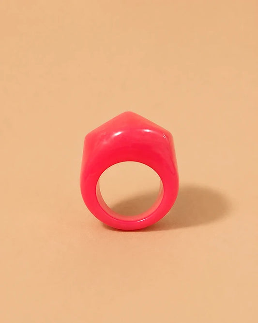 Anillo Fucsia Escultural de Volumen