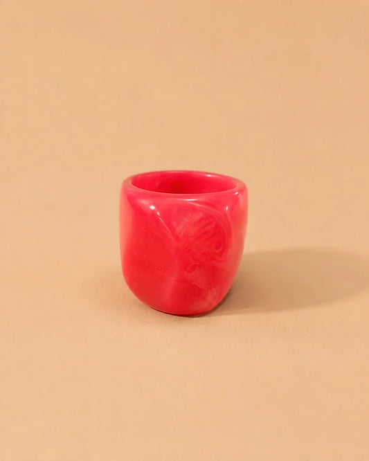 Anillo Fucsia Escultural de Volumen