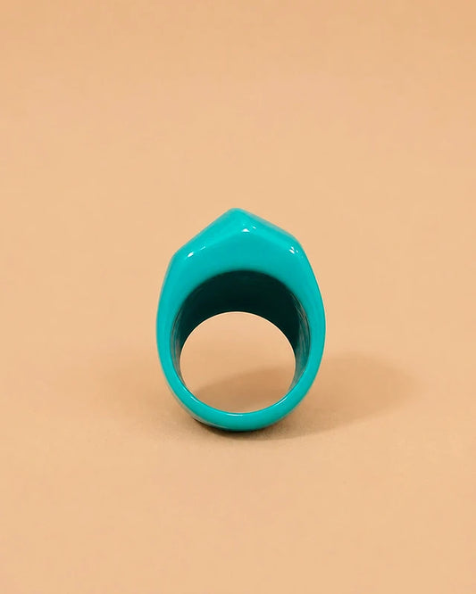 Anillo Turquesa Escultural de Volumen