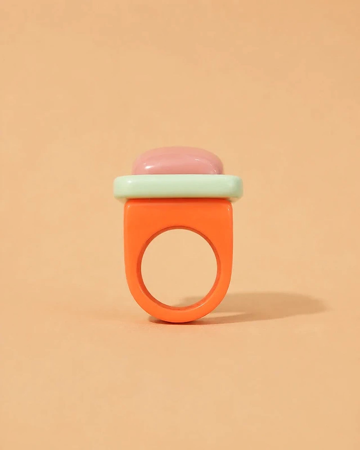 Anillo Naranja Menta Rosa Geométrico