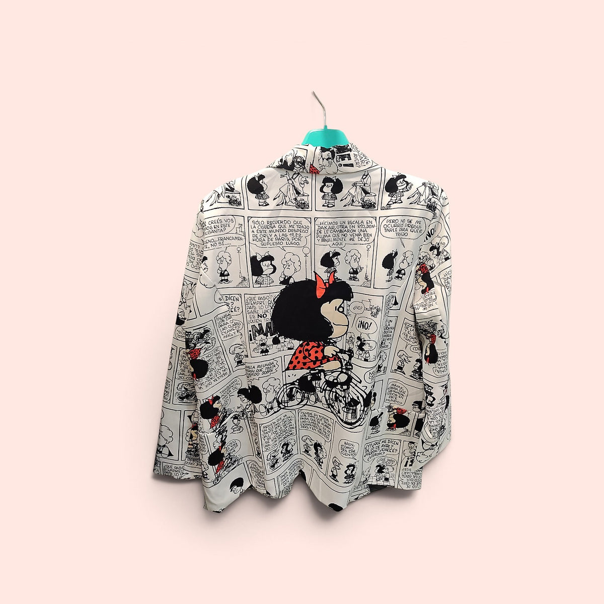 Blazer Blanco con Estampado Gráfico Cómic