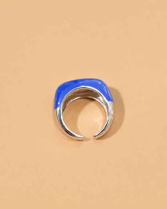 Anillo Ajustable Azul con Detalle Corazón
