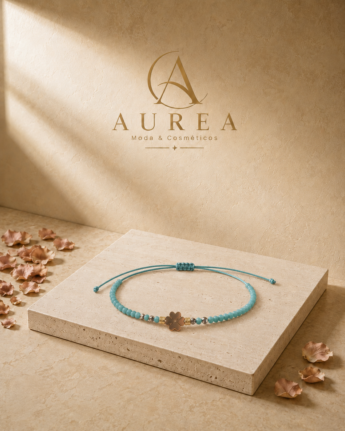 Pulsera Ajustable Trèfle Turquoise