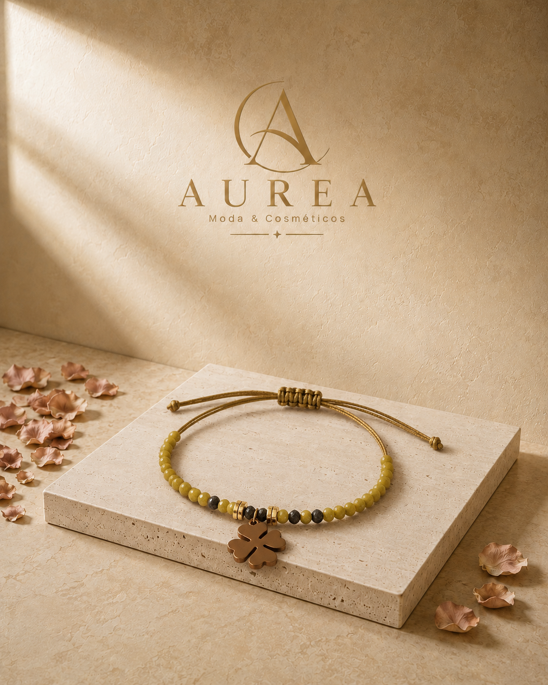 Pulsera Ajustable Trèfle Olive