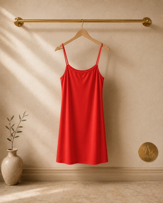 Vestido Essential de Tirantes color granate de AUREA
