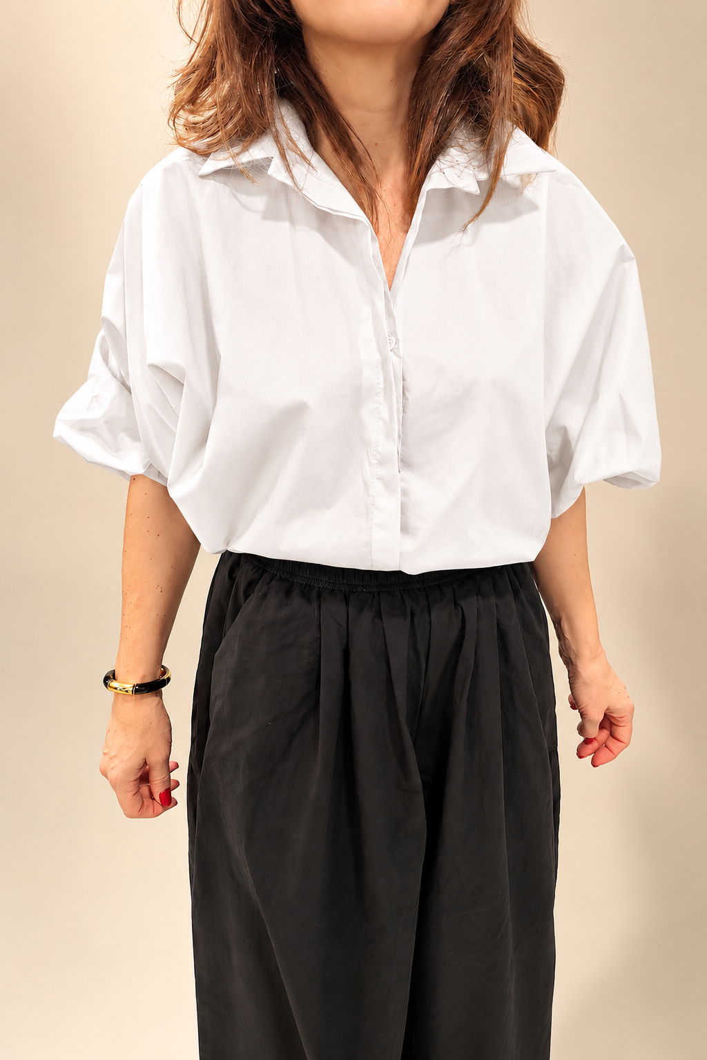 Blusa Globo de Cuello Camisero