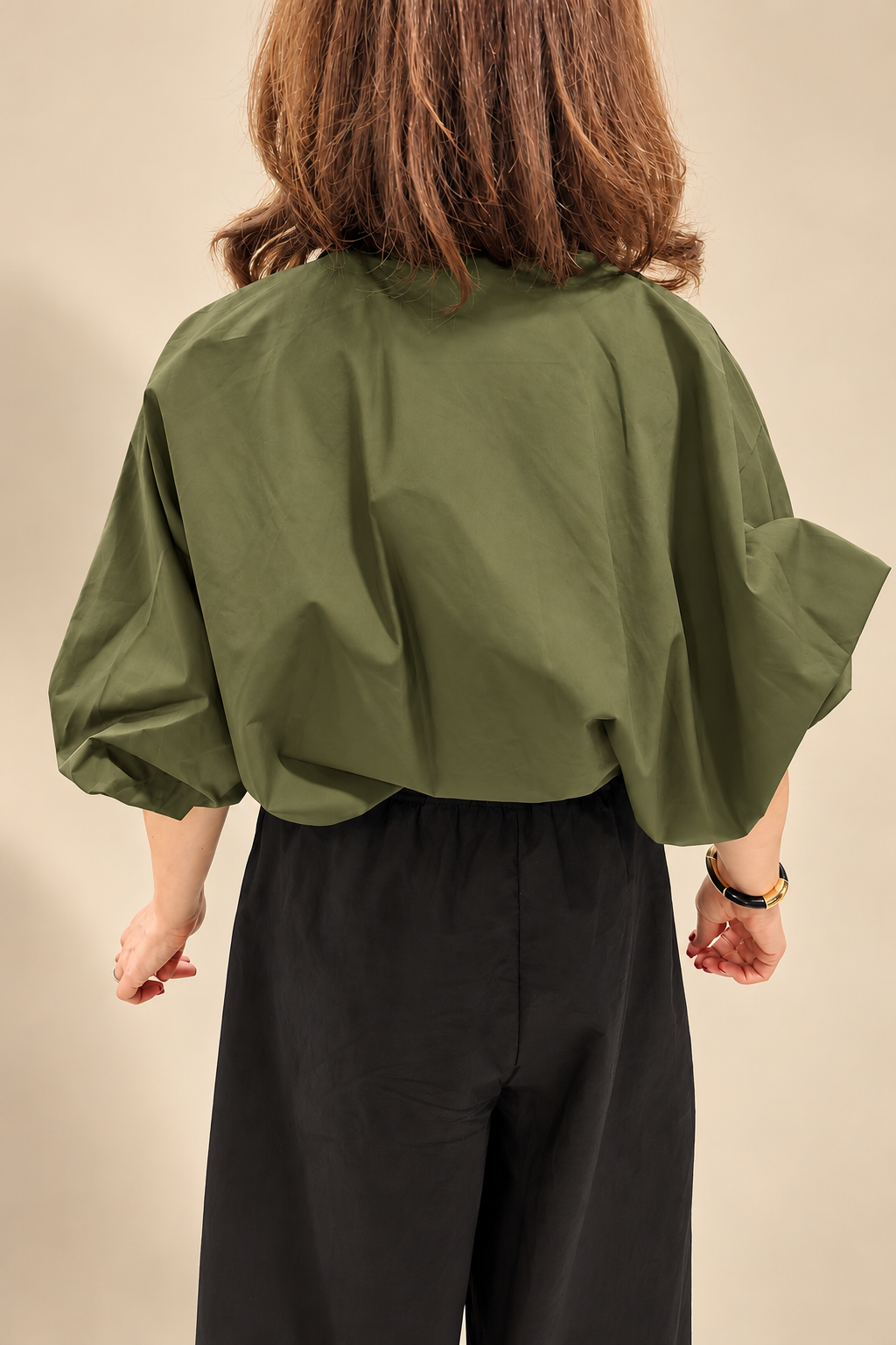 Blusa Globo de Cuello Camisero