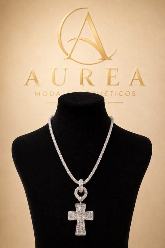 Collar Cruz Éclat Plata