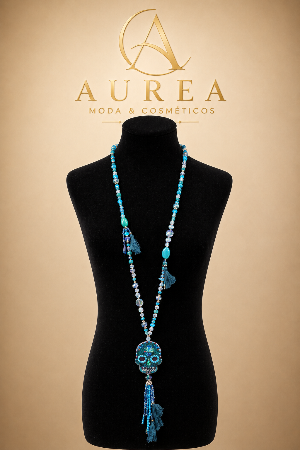 Collar Calavera Turquesa