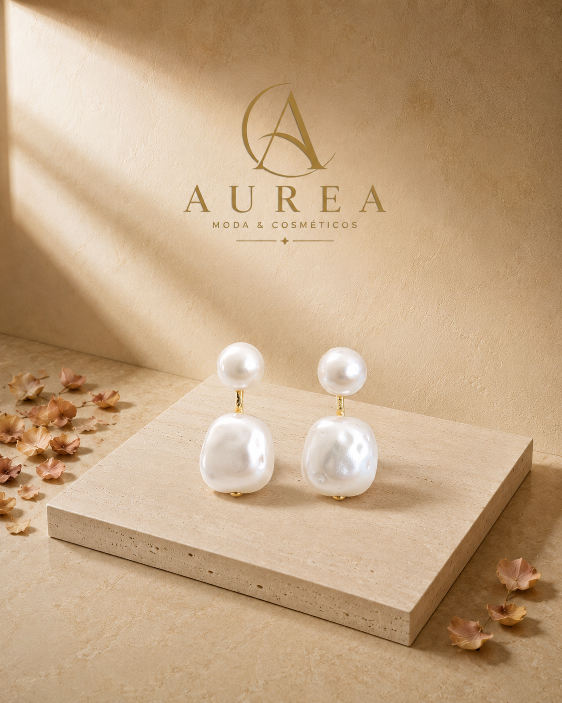 Pendientes Perla Doble