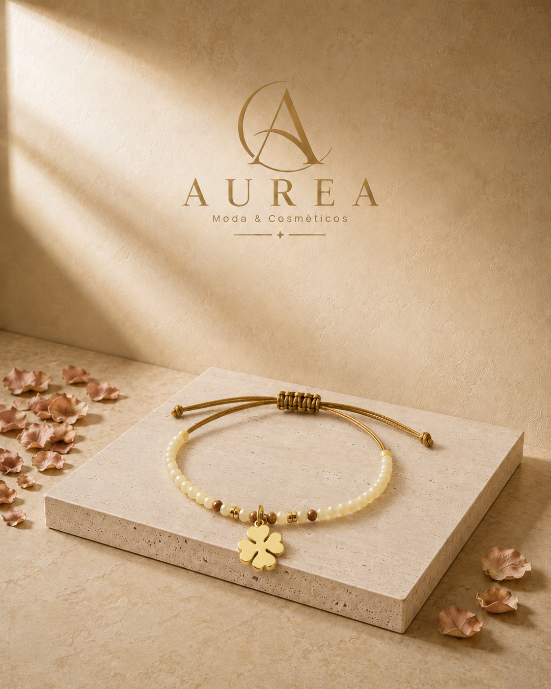 Pulsera Ajustable Trèfle Nacre
