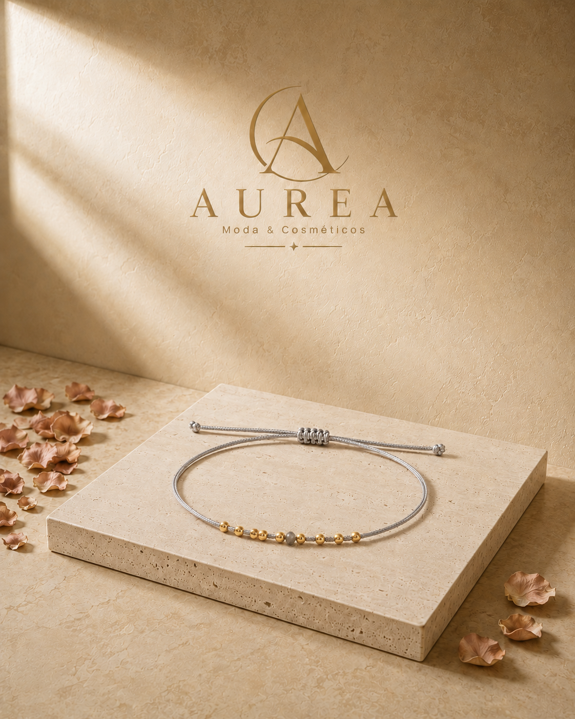 Pulsera Ajustable Dorée Gris