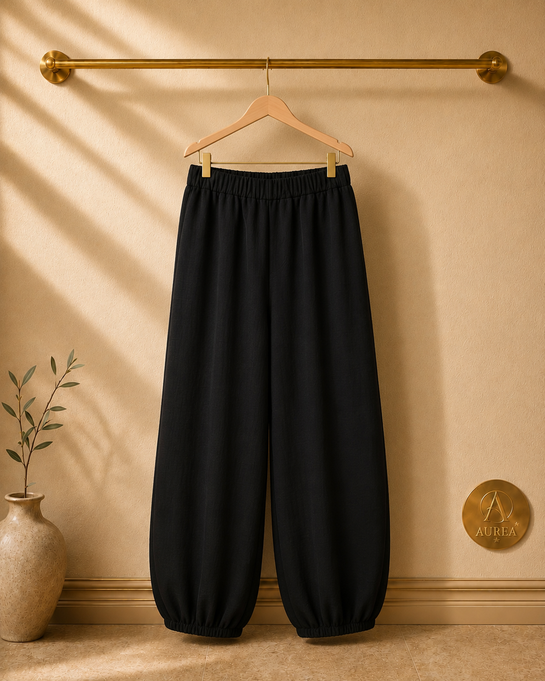 Pantalón Negro Bombacho Fluido