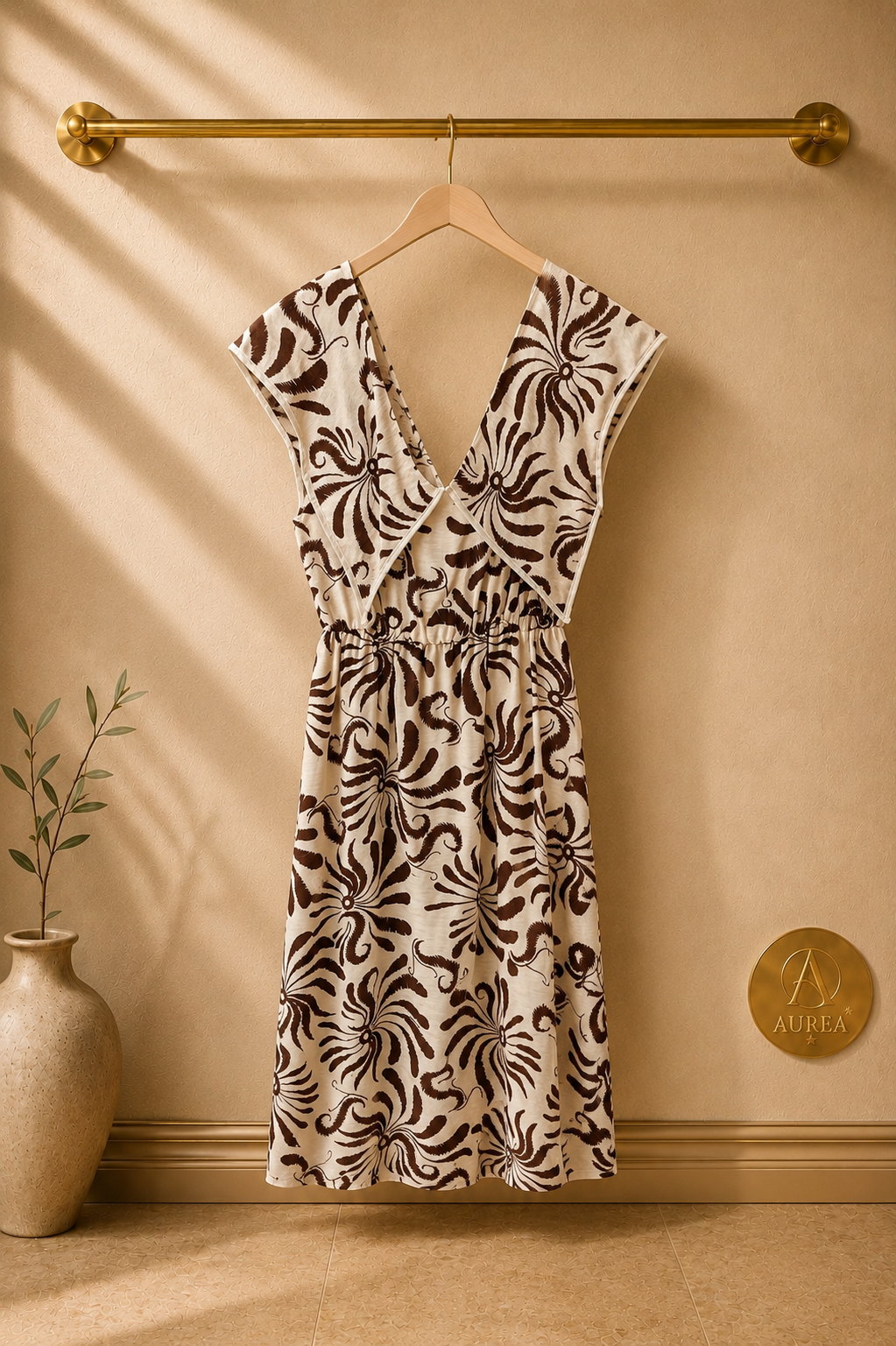 Vestido Estampado Escote Cruzado