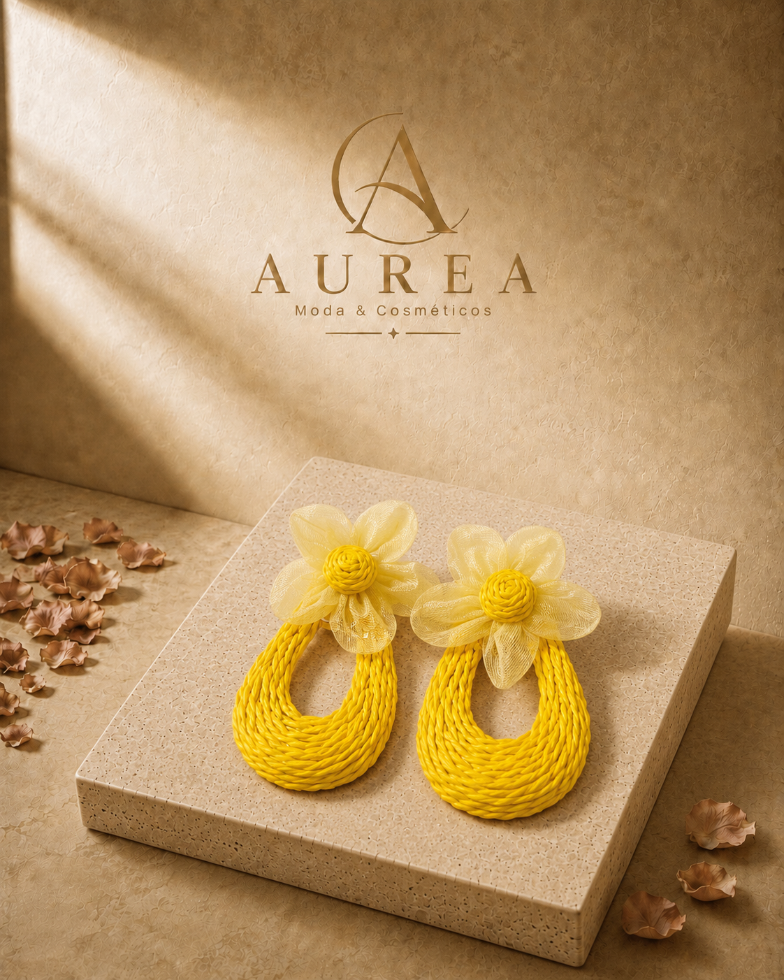 Pendientes Flor con Aro Trenzado