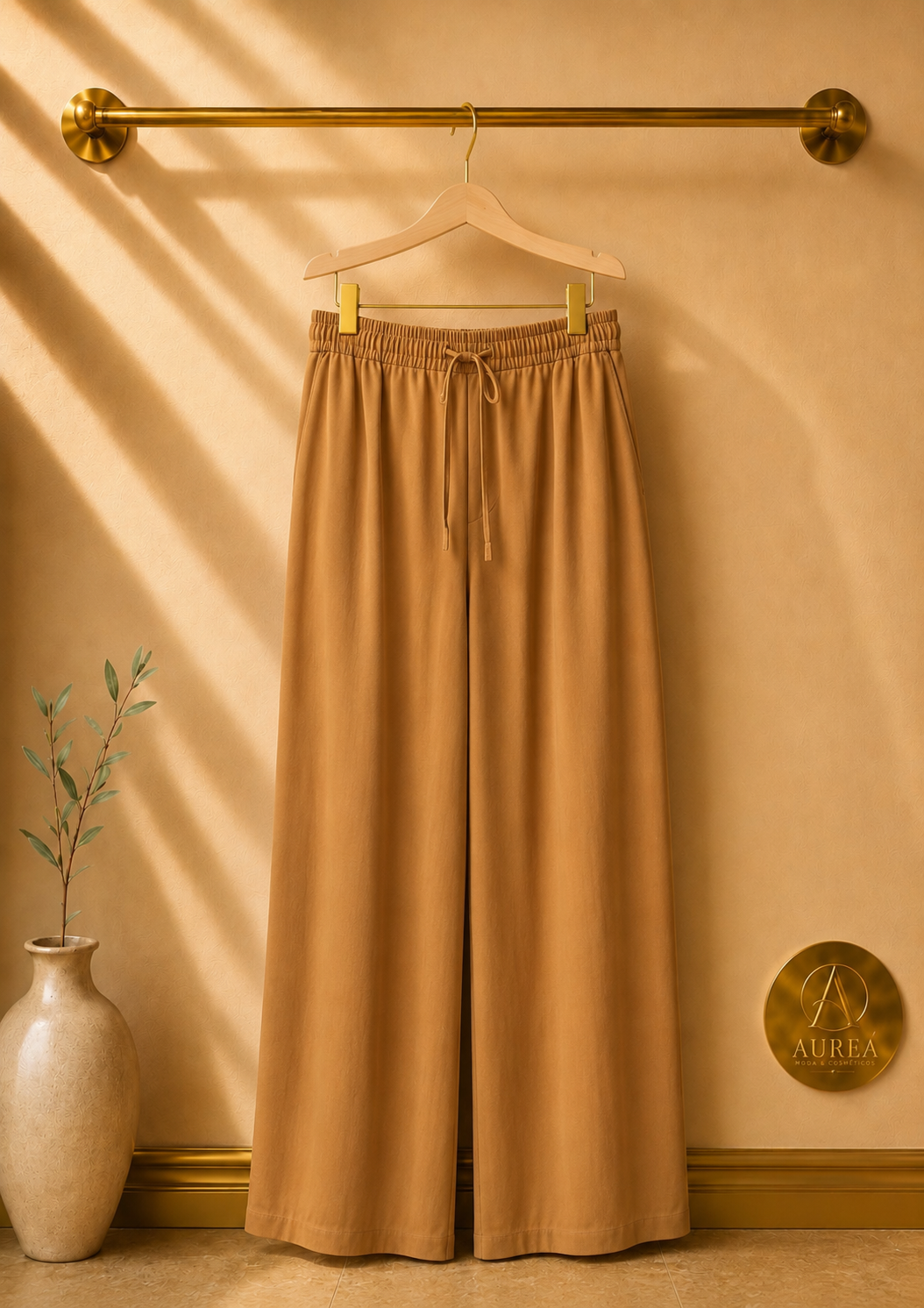Pantalón Palazzo Fluido con Cordón Ajustable