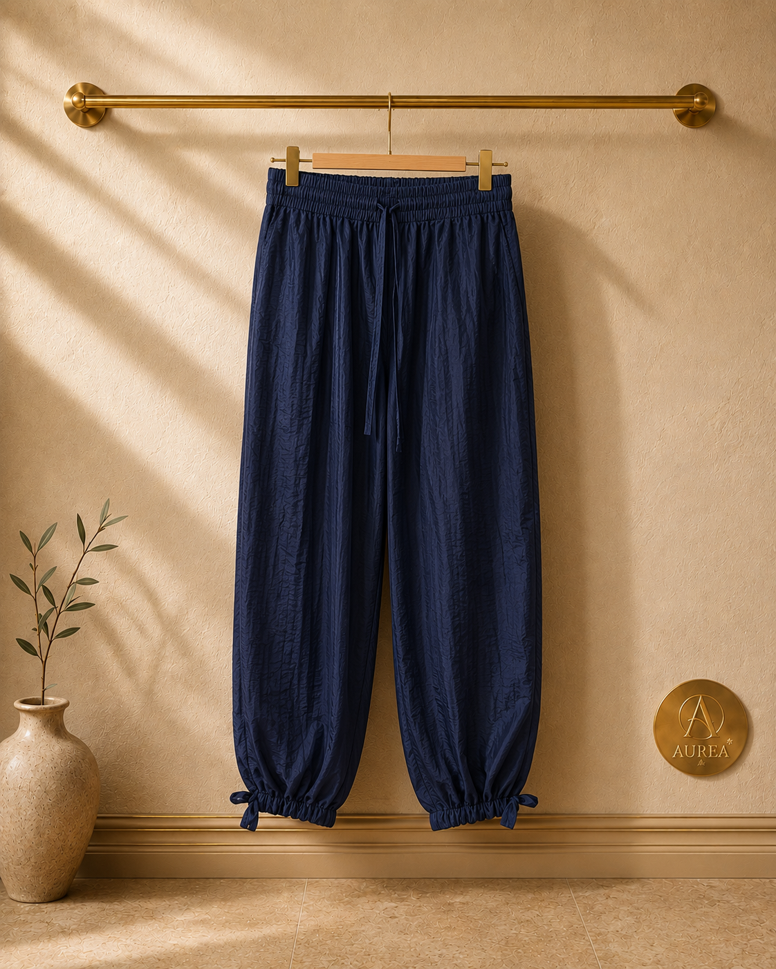 Pantalón fluido azul marino