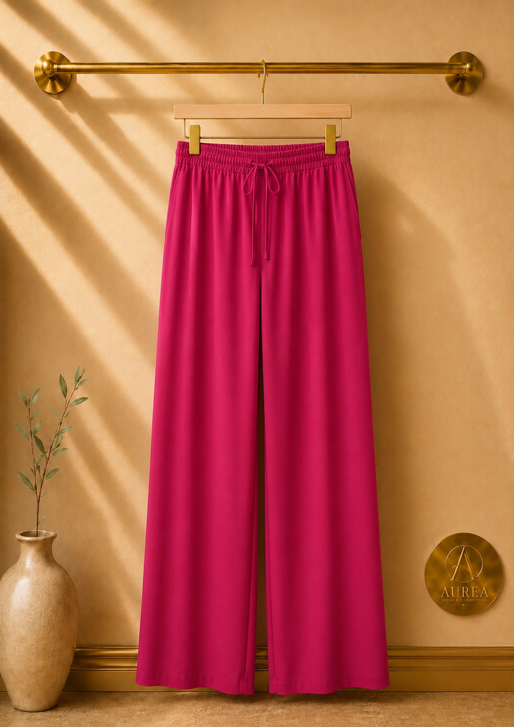Pantalón Palazzo Fluido con Cordón Ajustable