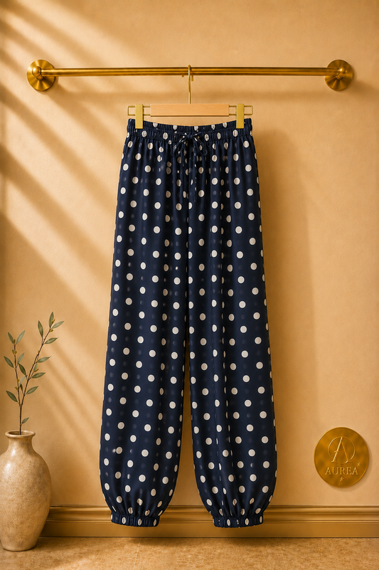 Pantalón Jogger de Lunares color azul marino de AUREA