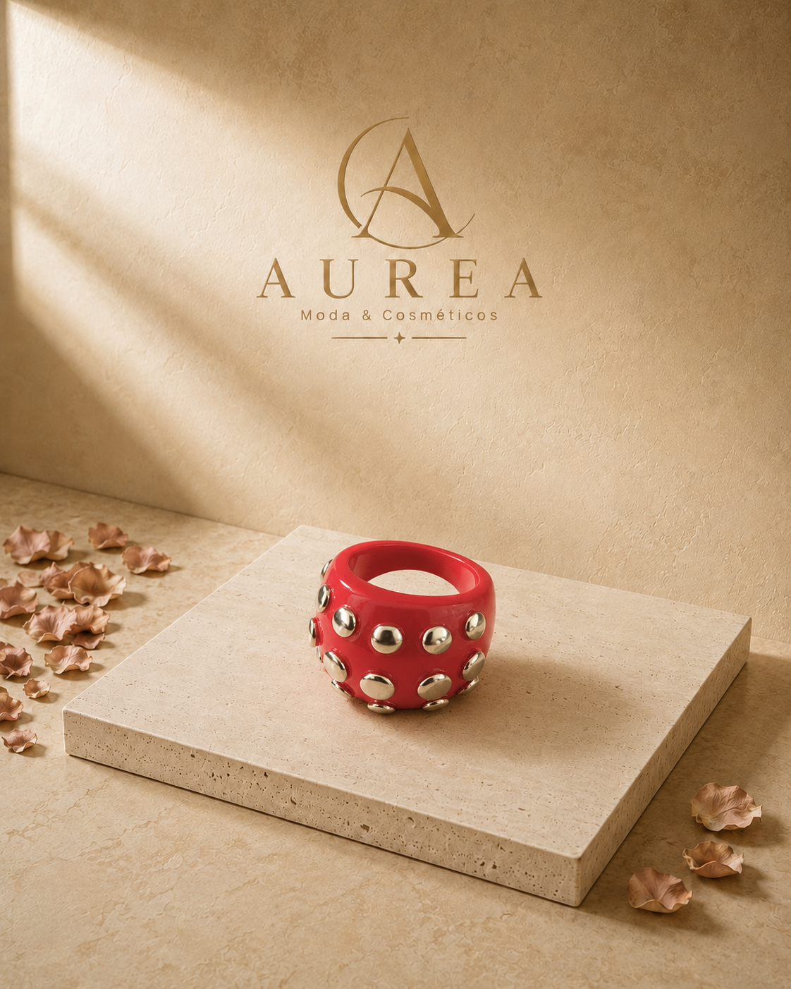 Anillo con Detalles Plateados