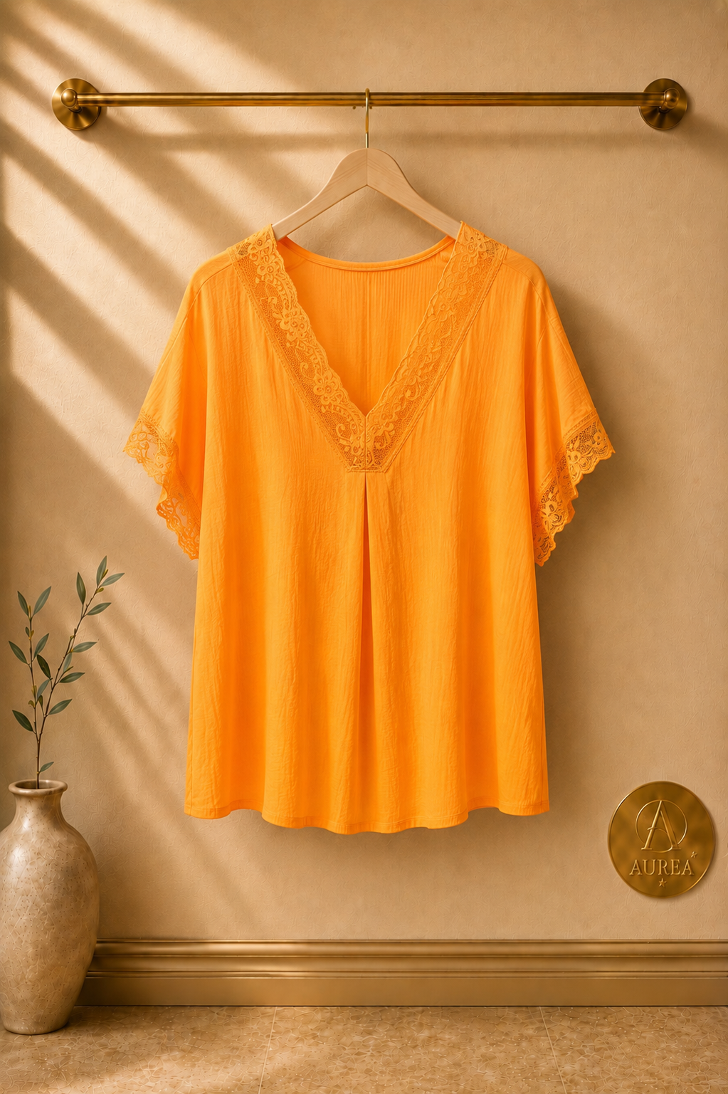 Blusa Encaje Escote Pico
