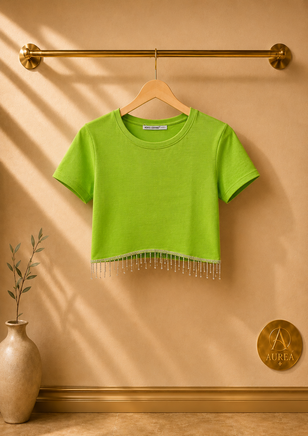 Top Crop con Flecos Brillantes