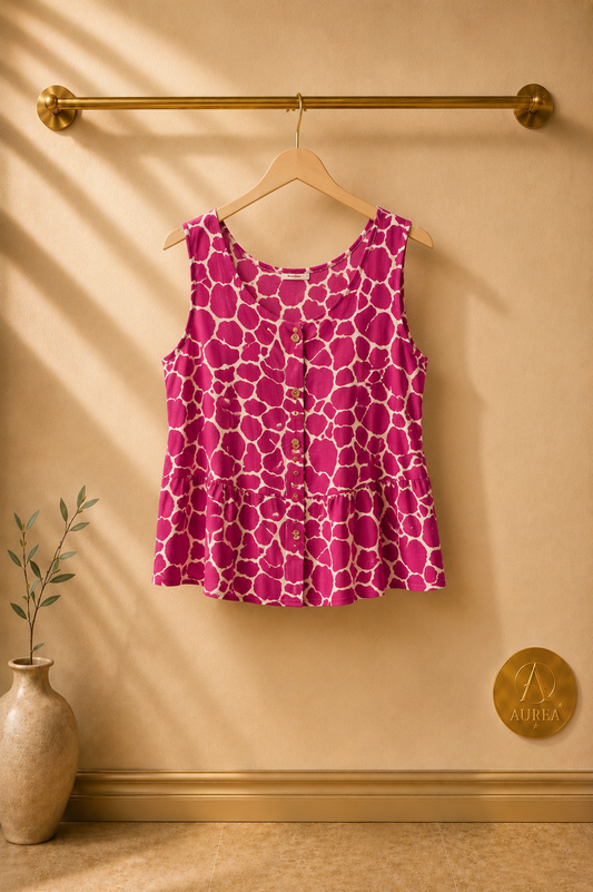 Blusa Estampada color naranja de AUREA