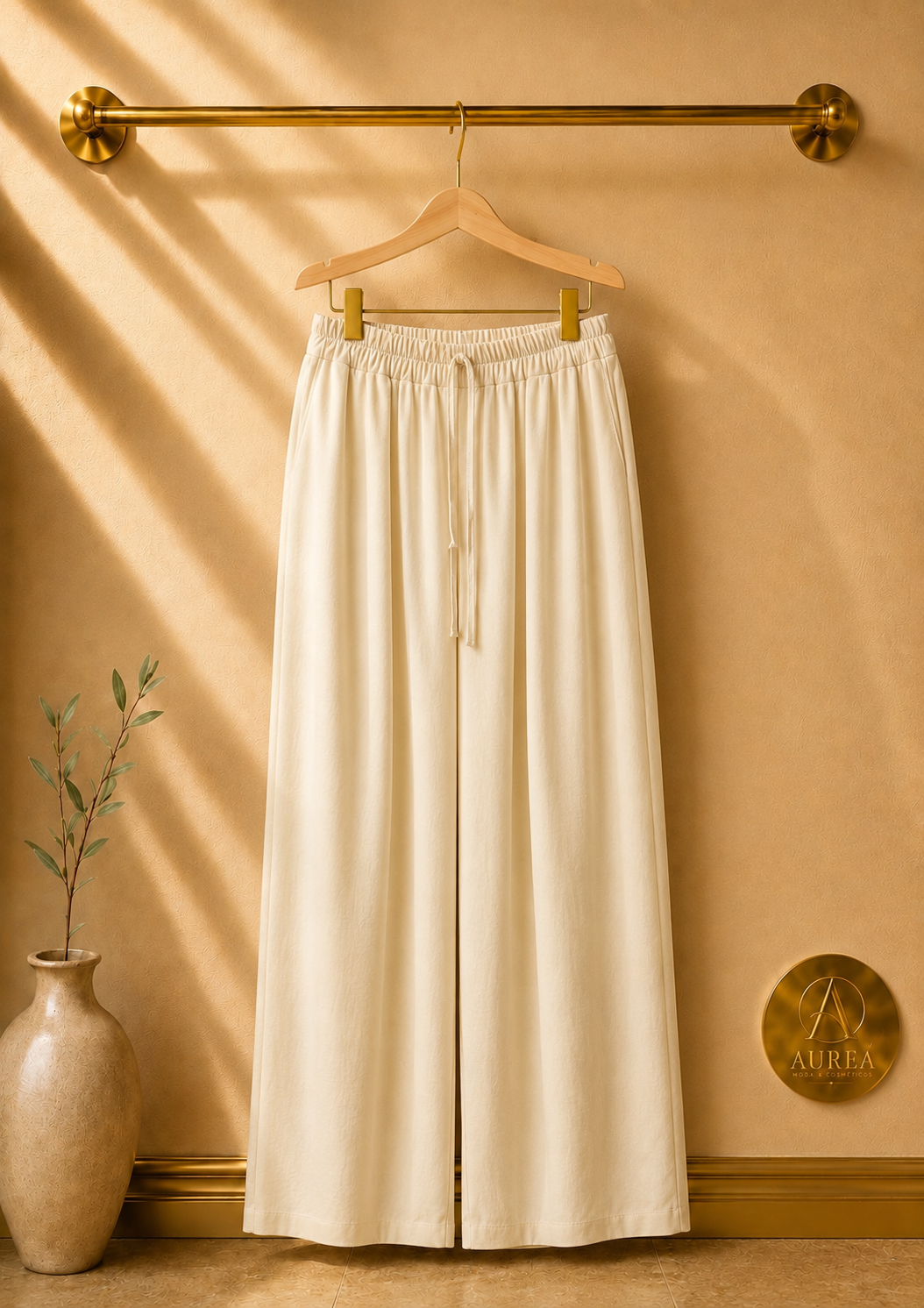 Pantalón Palazzo Fluido con Cordón Ajustable