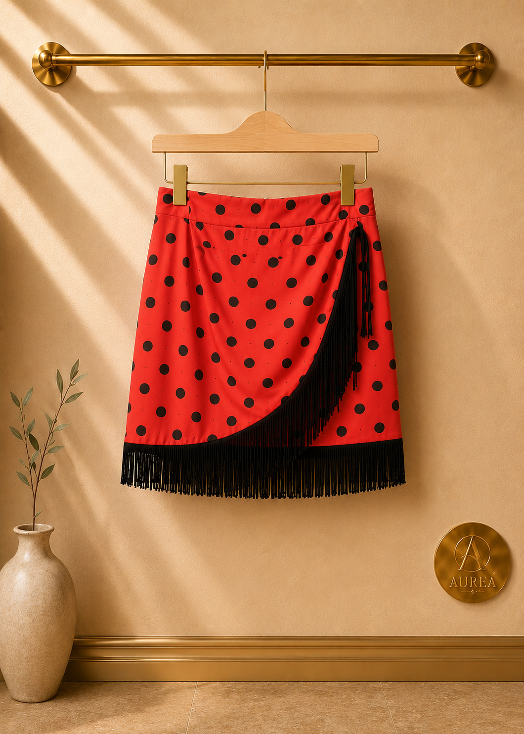 Falda de Lunares con Flecos