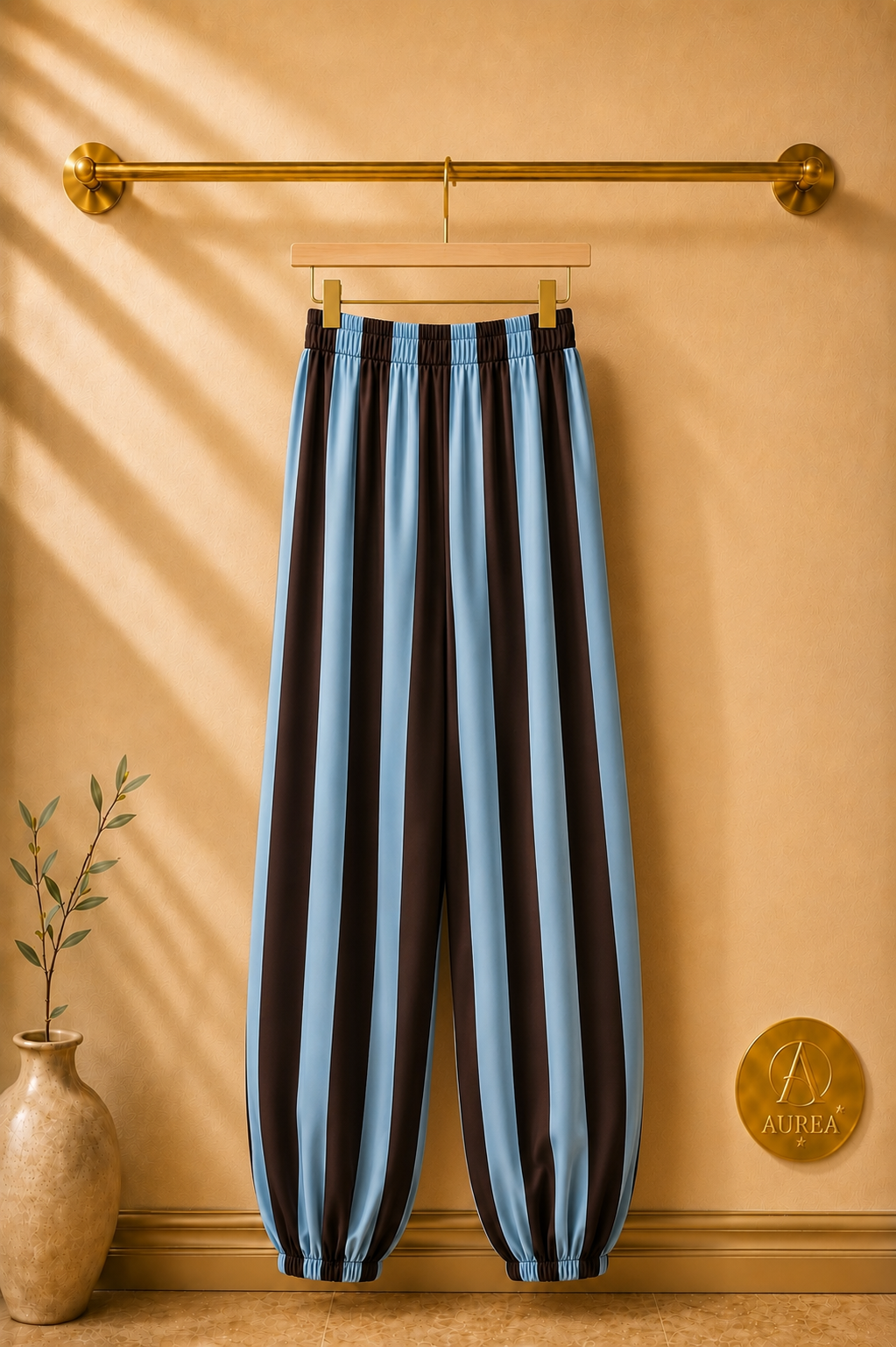 Pantalón Rayas Azul y Negro